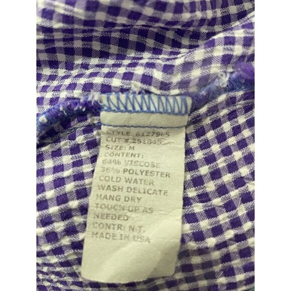 NEW Cut Loose Size Medium  Crinkle Check 3/4 Split Back $82 Spring 2025 Gingham - Picture 8 of 8